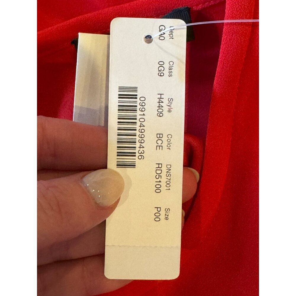 J Crew Shirt Women 00 Petite Red Crepe Lana Tiered Bell Sleeve Blouse NWT Preppy - Picture 11 of 14